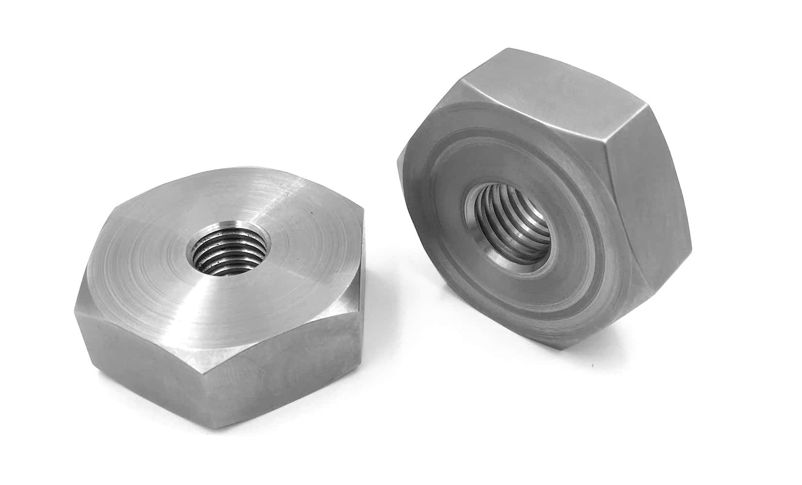 Custom Machined Hex Nuts 3/410 and 5/811 Thread Engineered Custom