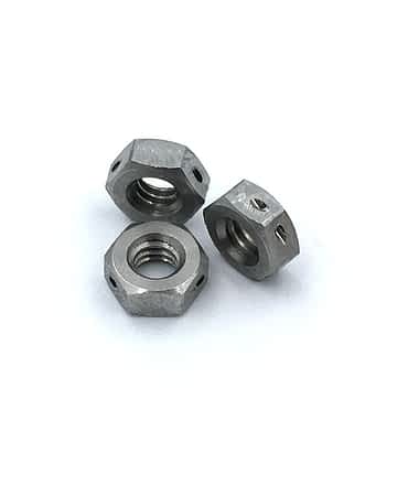 Custom Precision Drilled Hex Nuts – 5-40 Thread